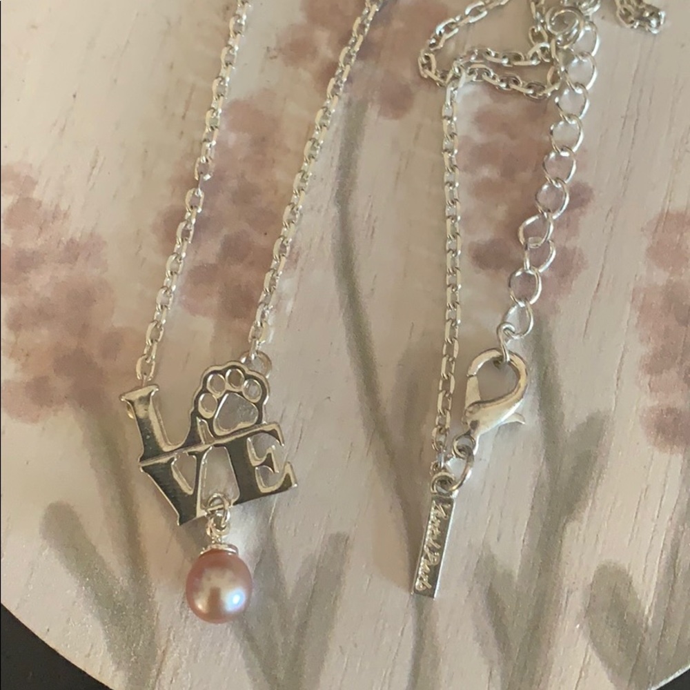 Pink Pearl “Love” Necklace